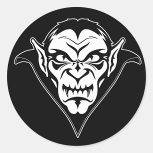 Vampire Face Ronde Sticker