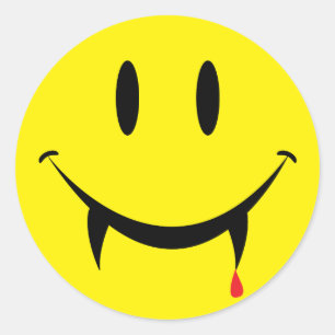 Vampire Face Ronde Sticker