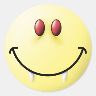 Vampire Face Ronde Sticker