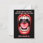 Vampire Fang Beet Halloween Grappige Candy Gram Notitiekaartje (Voorkant)