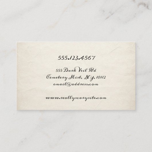 Vampire Fang Blood Halloween Visitekaartje (Achterkant)