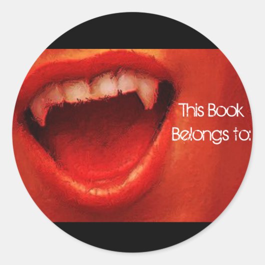 Vampire Fang Book Sticker (Voorkant)