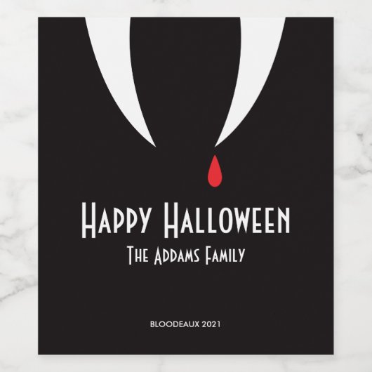 Vampire Fang Wine Label Wijn Etiket (Enkel label)