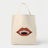 Vampire Fanged Lip Art Tote Bag (Voorkant)