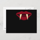 Vampire Fangs Bloedrode lippen Briefkaart (Voorkant / Achterkant)