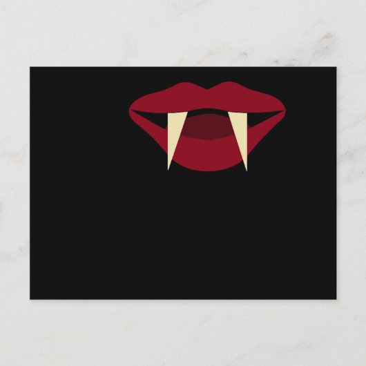 Vampire Fangs Bloedrode lippen Briefkaart (Voorkant)