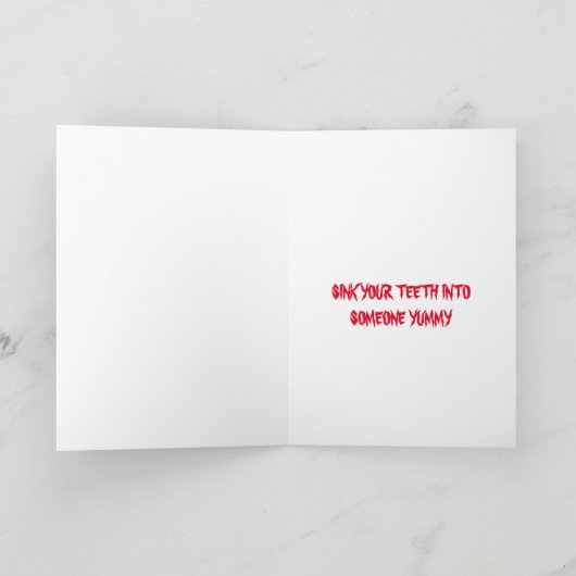 VAMPIRE FANGS CUSTOM HAPPY HALLOWEEN KAART (Binnen)