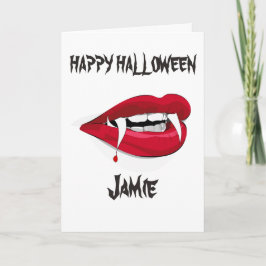 VAMPIRE FANGS CUSTOM HAPPY HALLOWEEN KAART