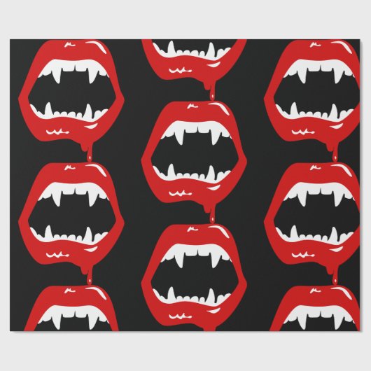 Vampire Fangs Spooky eng monster Cadeaupapier (Vlak)