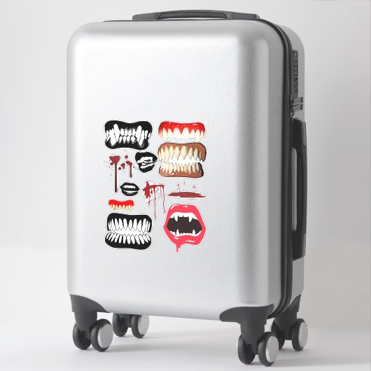 Vampire Fangs Teeth Halloween Horror art Sticker (Koffer)