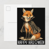 Vampire Fox Feestdagenkaart (Voorkant / Achterkant)