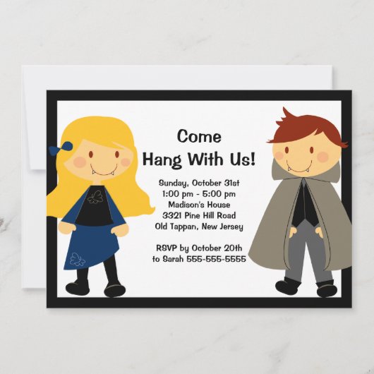 Vampire Fright Night Halloween Party Invitation Kaart (Voorkant)