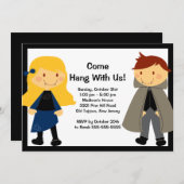 Vampire Fright Night Halloween Party Invitation Kaart (Voorkant / Achterkant)