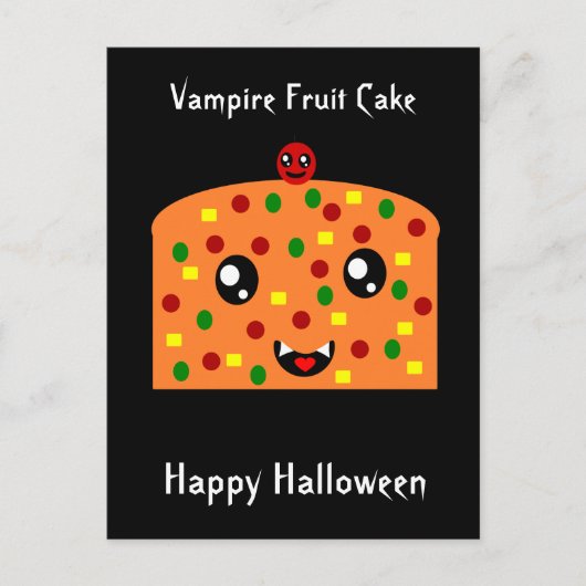Vampire Fruit Cake "Happy Halloween" Briefkaart (Voorkant)