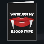 VAMPIRE FUNNY BIRTHDAY WENSKAART KAART<br><div class="desc">JE BENT GEWOON MIJN BLOEDGROEP VERJAARDAG KAART</div>
