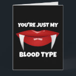 VAMPIRE FUNNY BIRTHDAY WENSKAART KAART<br><div class="desc">JE BENT GEWOON MIJN BLOEDGROEP VERJAARDAG KAART</div>
