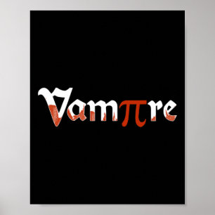 Vampire Funny Halloween Pi Day Joke Kostuum Wiskun Poster