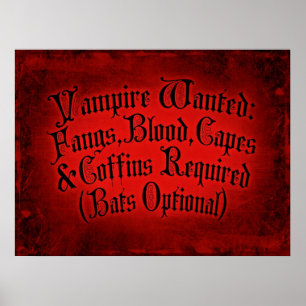 Vampire Gewenst Poster
