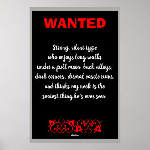 Vampire Gezochte Grappig Gothic Art Print