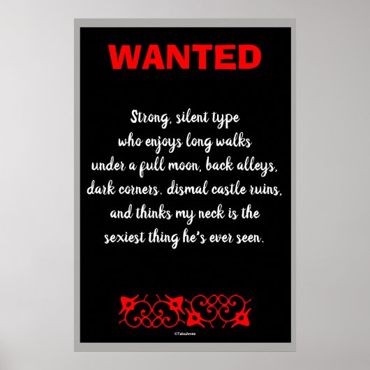 Vampire Gezochte Grappig Gothic Art Print (Voorkant)