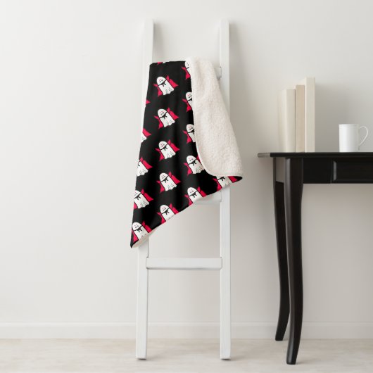 Vampire Ghosts op zwart Sherpa Deken (In situ)