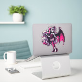 Vampire Ghoul Sticker (Laptop op bureau)