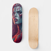 Vampire Girl Skateboard - Bold Retro Fantasy Art (Voorkant)