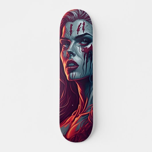 Vampire Girl Skateboard - Bold Retro Fantasy Art (Voorkant)