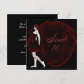 Vampire Girl Sweet 16 Gothic Birthday Uitnodiging (Voorkant / Achterkant)