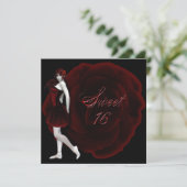 Vampire Girl Sweet 16 Gothic Birthday Uitnodiging (Staand voorkant)