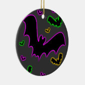 Vampire Glow Bats Gothic Kerstannament Keramisch Ornament (Rechts)