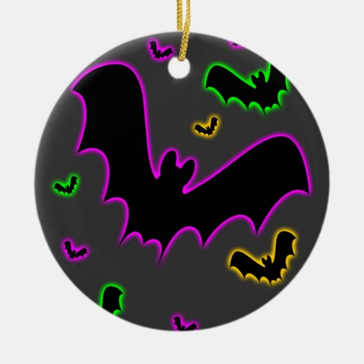 Vampire Glow Bats Gothic Kerstannament Keramisch Ornament (Voorkant)