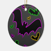 Vampire Glow Bats Gothic Kerstannament Keramisch Ornament (Links)