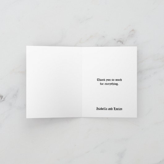 Vampire Gothic Faux Leder Joodse bruiloft Bedankkaart (Binnen)