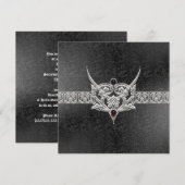 Vampire Gothic Faux Leder Joodse bruiloft Kaart (Voorkant / Achterkant)