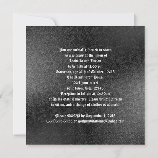 Vampire Gothic Faux Leder Joodse bruiloft Kaart (Achterkant)