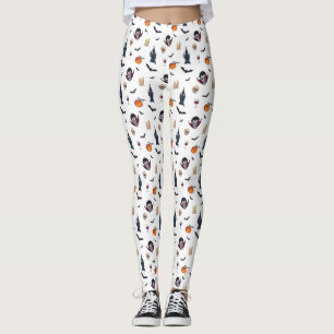 🦇 Vampire Gothic Halloween Leggings 🎃 wit 🖤