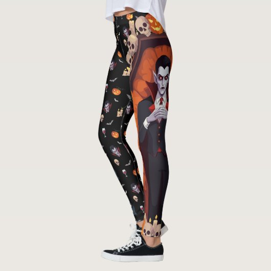🦇 Vampire Gothic Halloween Leggings 🎃 Zwart 🖤 (Links)