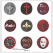 Vampire Gothic Round Collector's Stickers set (Vel)