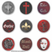Vampire Gothic Round Collector's Stickers set (Voorkant)