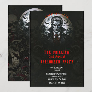 Vampire & Gothic Schedels Halloween Feest Kaart