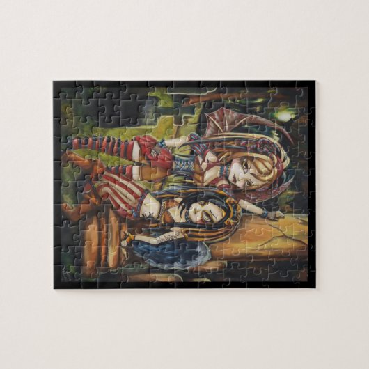 Vampire Gothic Sisters Fantasy Art Puzzle in Tin Legpuzzel (Horizontaal)