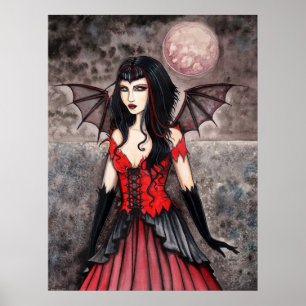 Vampire Gotische Sprookjes Kunst Poster Print
