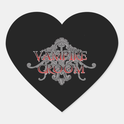 Vampire Groom Hart Sticker (Voorkant)