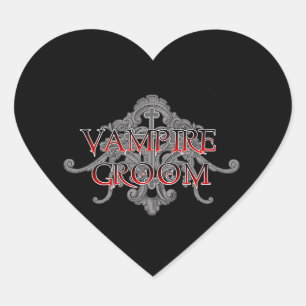 Vampire Groom Heart Sticker
