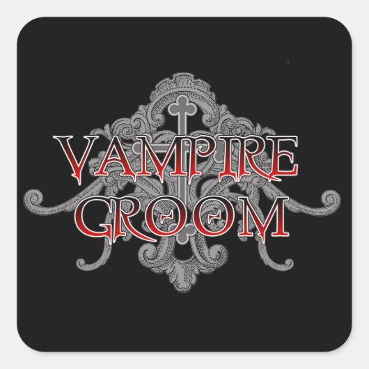 Vampire Groom Vierkante Sticker (Voorkant)