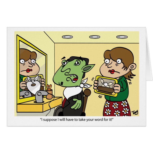 Vampire haircut-kaart (Voorkant Horizontaal)