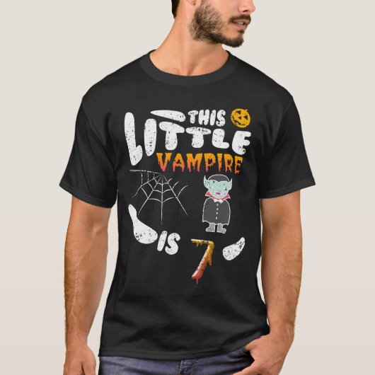 Vampire Halloween 7th Halloween Birthday Boy Girl T-shirt (Voorkant)