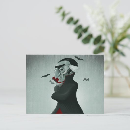 Vampire halloween briefkaart (Staand voorkant)