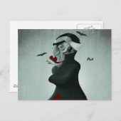 Vampire halloween briefkaart (Voorkant / Achterkant)